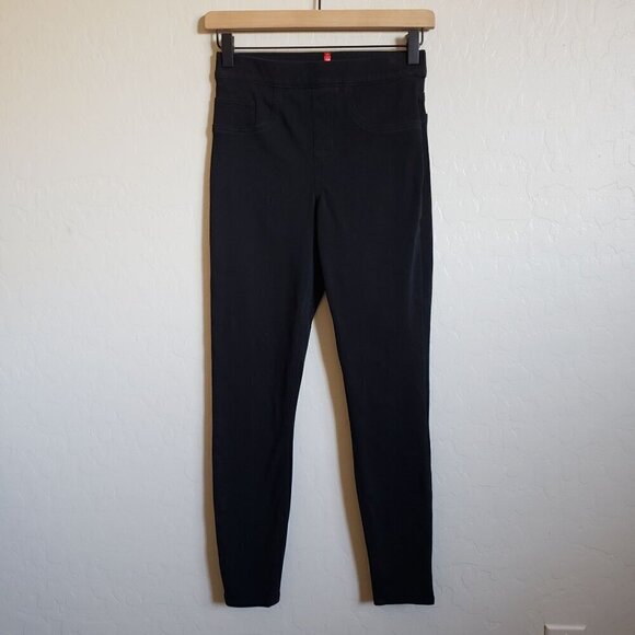 Spanx Jean-ish Ankle Leggings Tummy Shaping Soft Knit 20018R Black Sz Women's XS - Picture 1 of 10